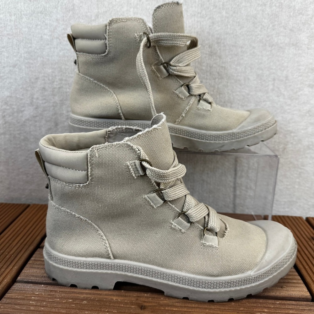 Rocket Dog Women 8.5 Beige Canvas High Top Sneaker Boots 39 EU